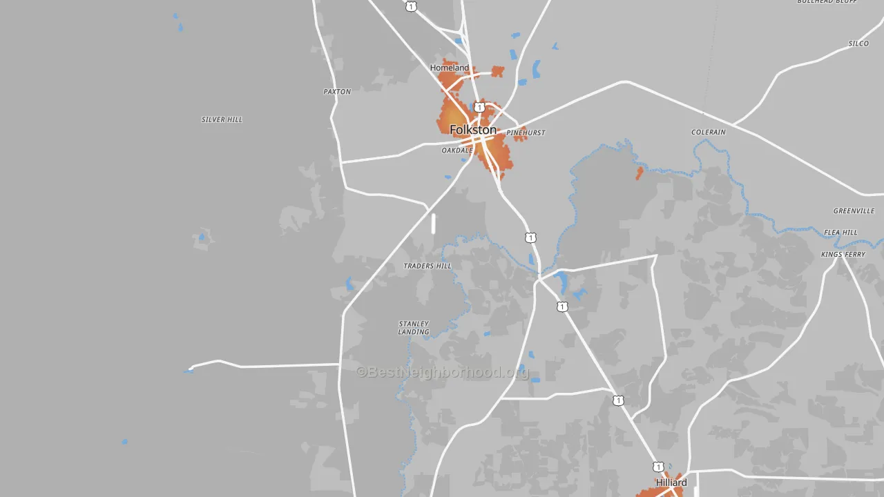 Bike Grade map of Charlton County, GA