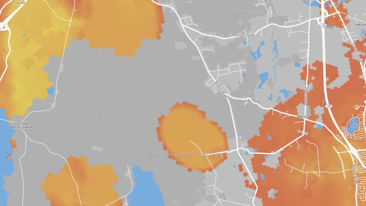 Bike Grade map of Chartley, MA