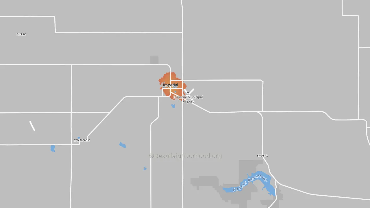 Bike Grade map of Chase County, NE