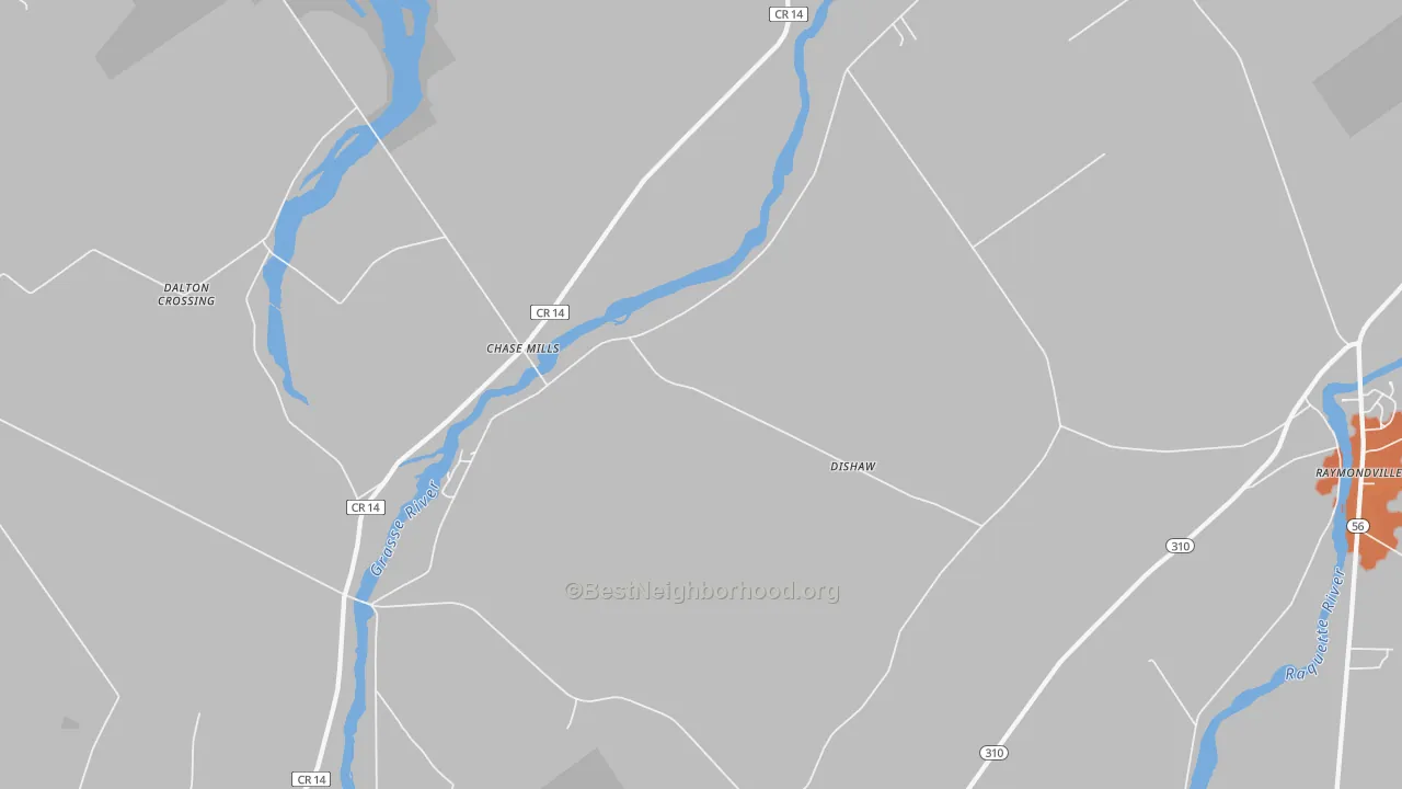 Bike Grade map of Chase Mills, NY