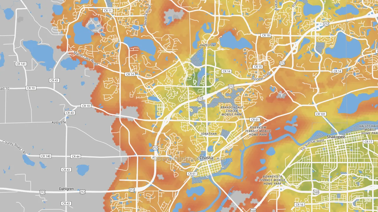 Bike Grade map of Chaska, MN