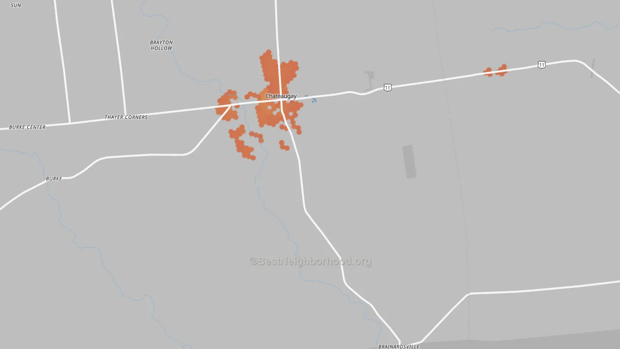 Bike Grade map of Chateaugay, NY