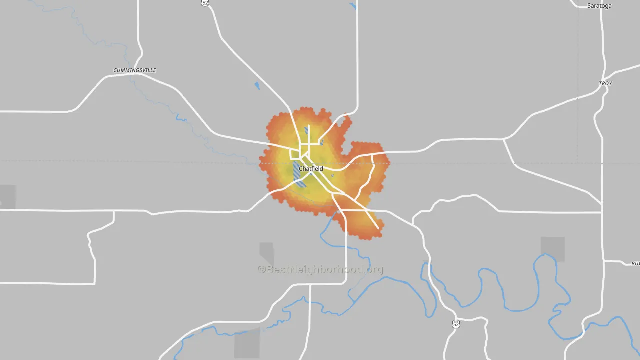 Bike Grade map of Chatfield, MN