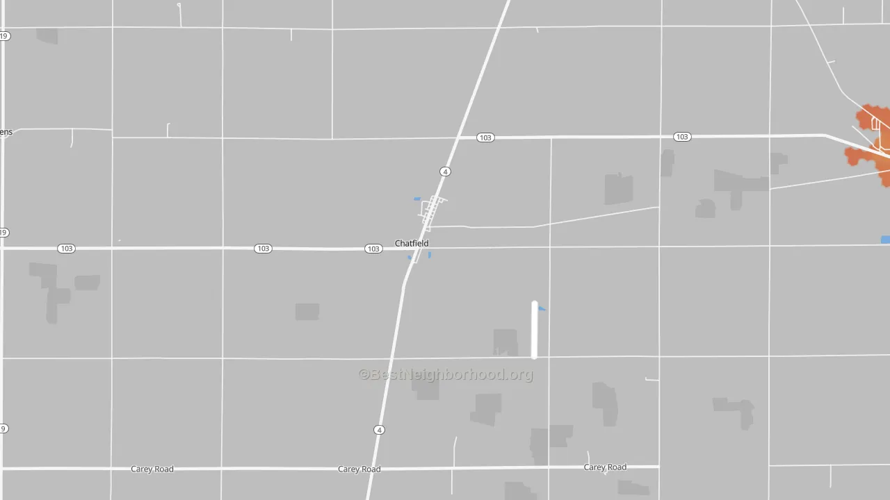 Bike Grade map of Chatfield, OH