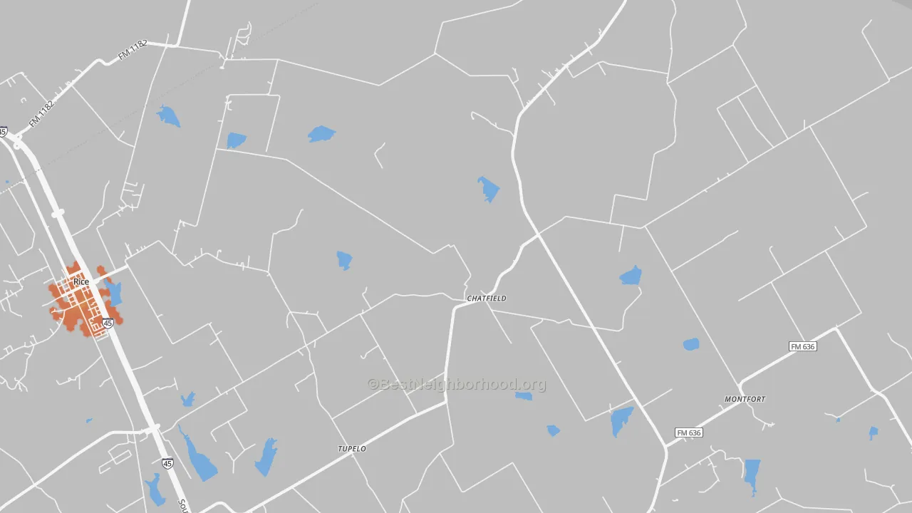 Bike Grade map of Chatfield, TX