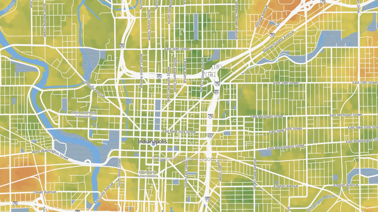 Bike Grade map of Chatham-Arch, Indianapolis, IN