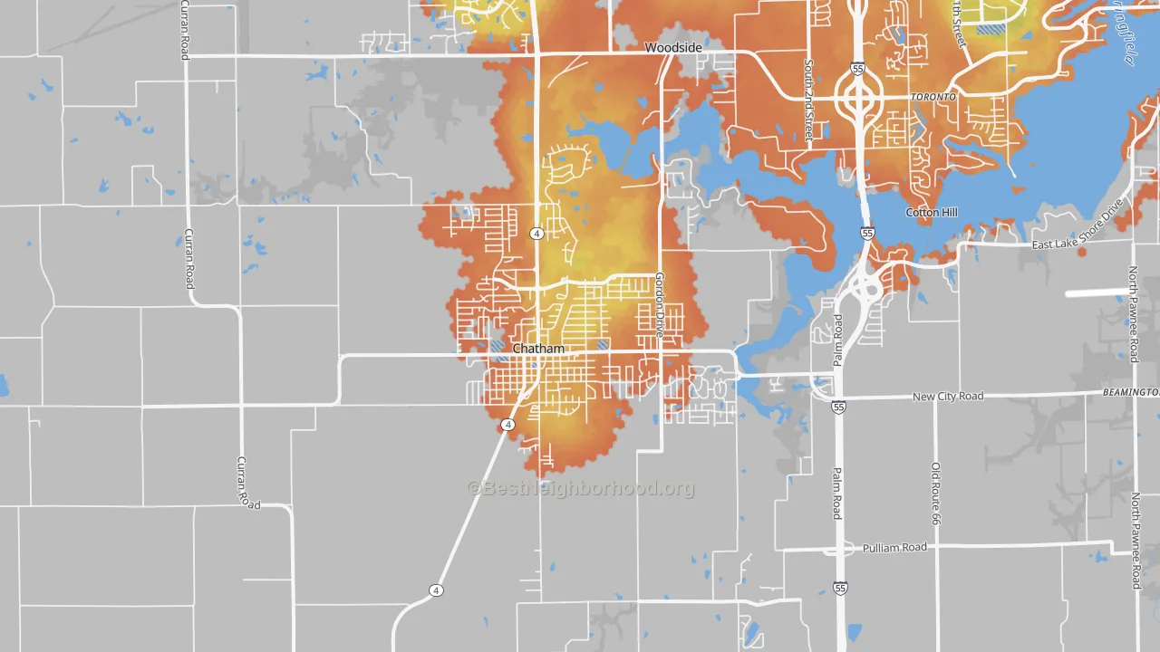 Bike Grade map of Chatham, IL