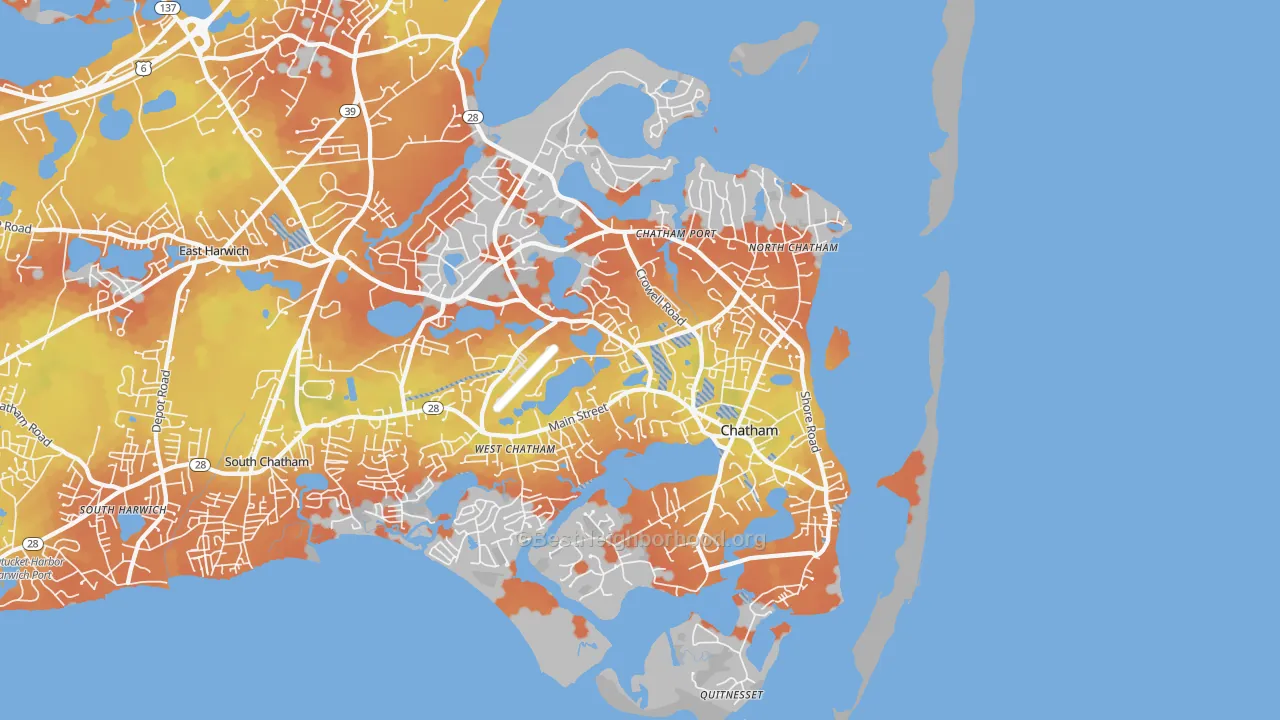 Bike Grade map of Chatham, MA