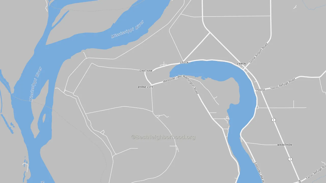 Bike Grade map of Chatham, MS