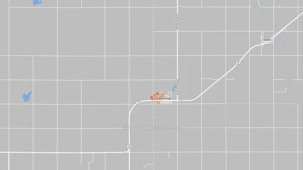 Bike Grade map of Chattanooga, OK