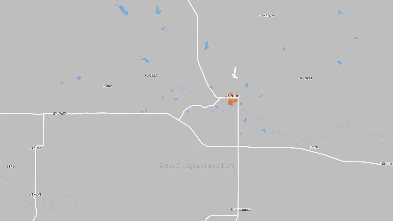 Bike Grade map of Chautauqua County, KS