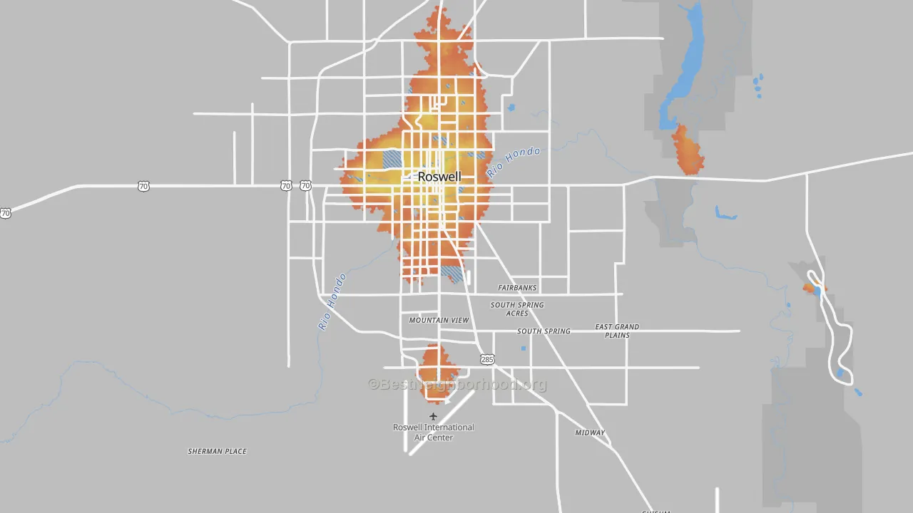 Bike Grade map of Chaves County, NM