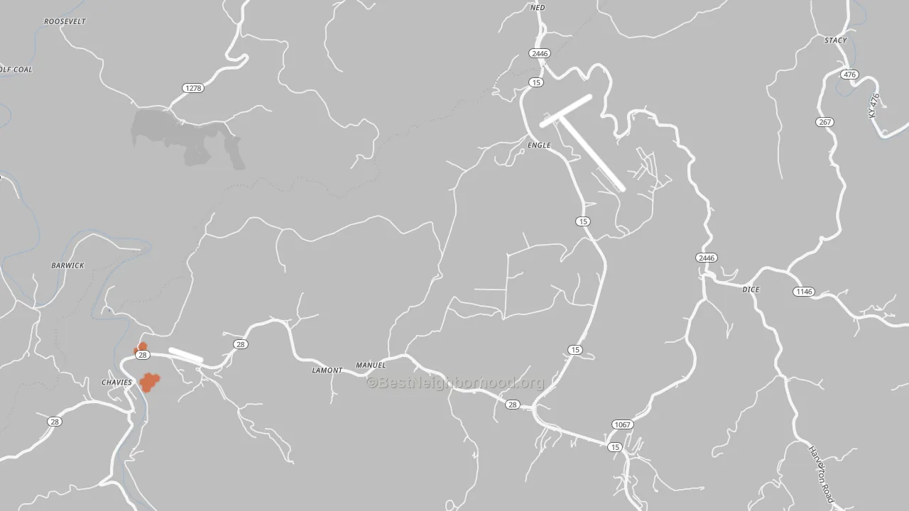 Bike Grade map of Chavies, KY