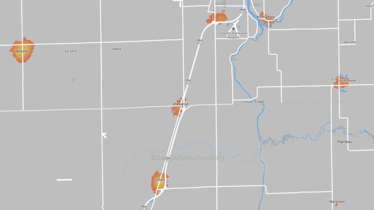 Bike Grade map of Chebanse, IL