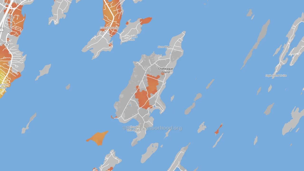 Bike Grade map of Chebeague Island, ME
