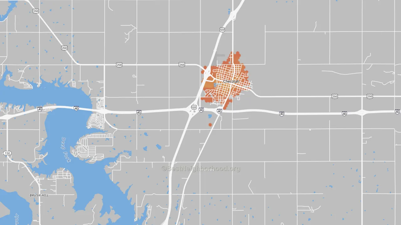 Bike Grade map of Checotah, OK