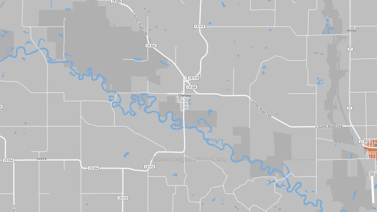 Bike Grade map of Chelsea, IA