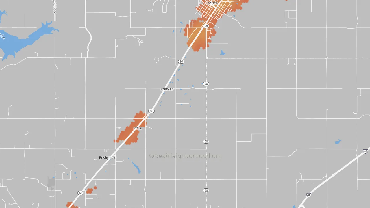 Bike Grade map of Chelsea, OK