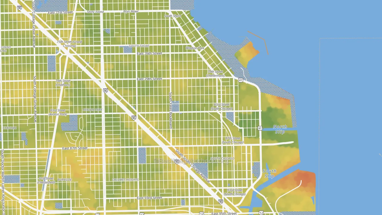 Bike Grade map of Cheltenham, Chicago, IL