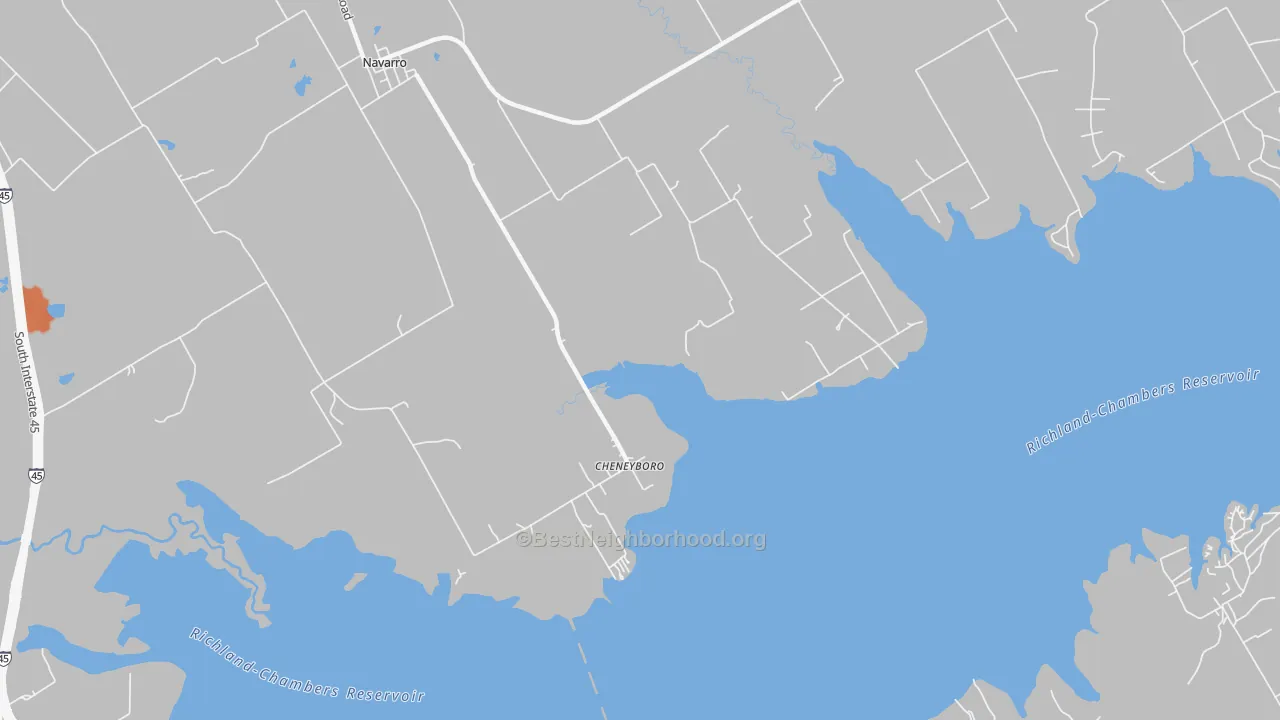 Bike Grade map of Cheneyboro, TX