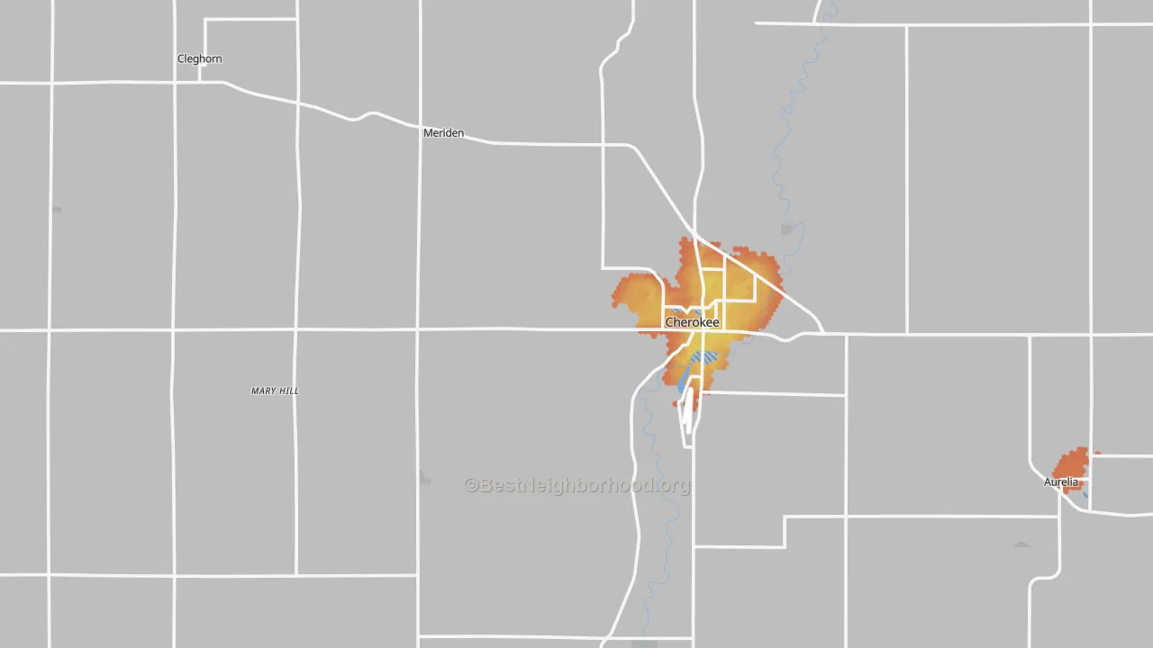 Bike Grade map of Cherokee County, IA