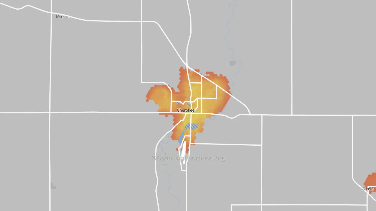 Bike Grade map of Cherokee, IA