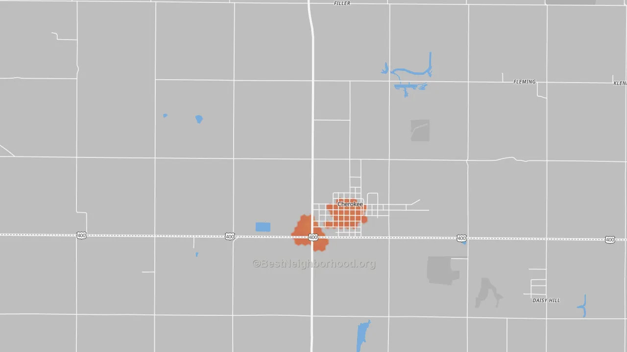 Bike Grade map of Cherokee, KS