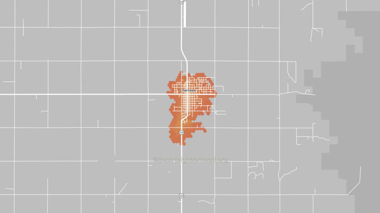 Bike Grade map of Cherokee, OK