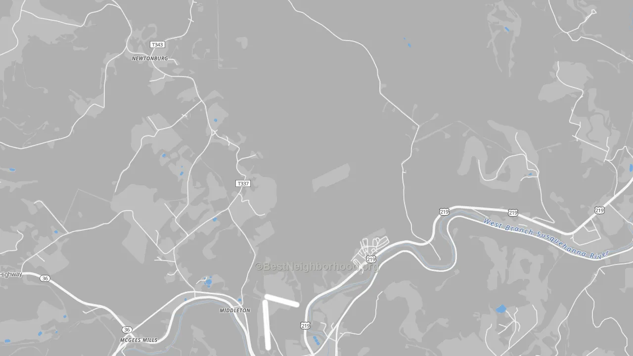 Bike Grade map of Cherry Corner, PA
