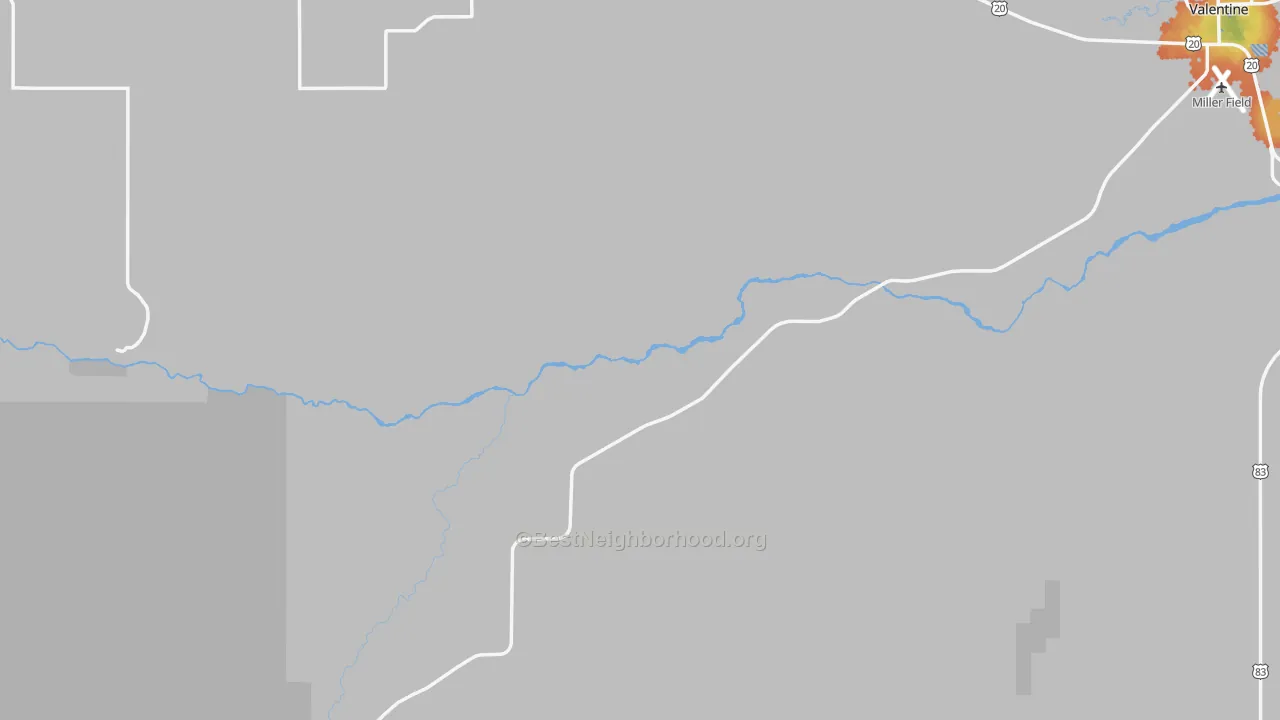 Bike Grade map of Cherry County, NE