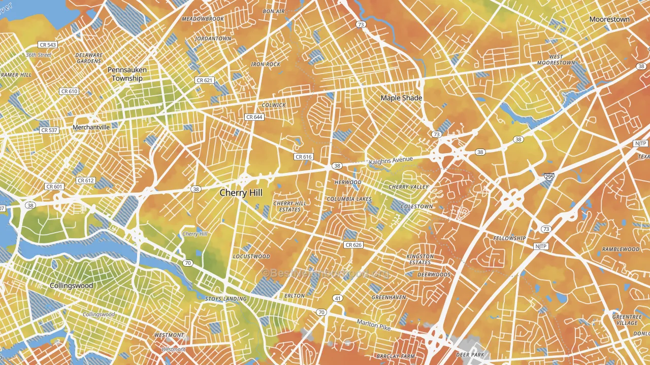 Bike Grade map of Cherry Hill Mall, NJ