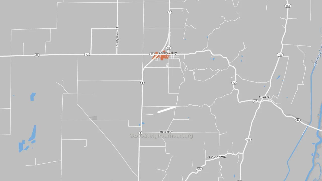 Bike Grade map of Cherry Valley, AR