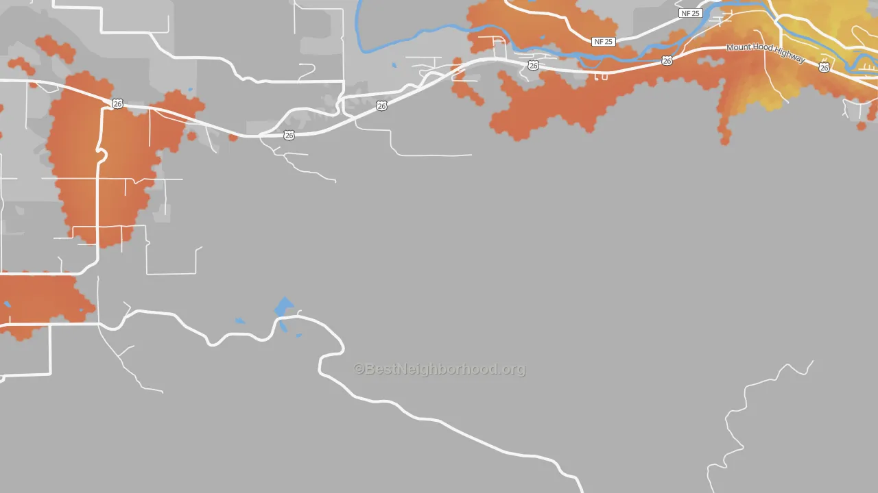 Bike Grade map of Cherryville, OR