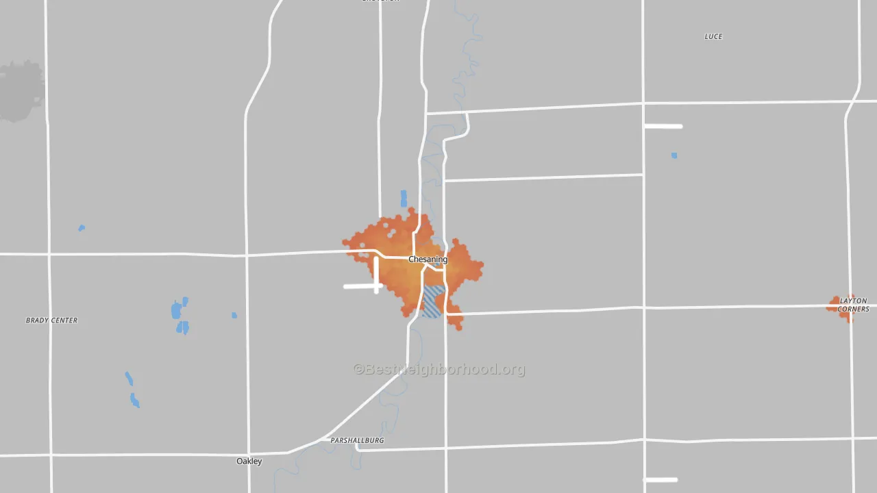 Bike Grade map of Chesaning, MI