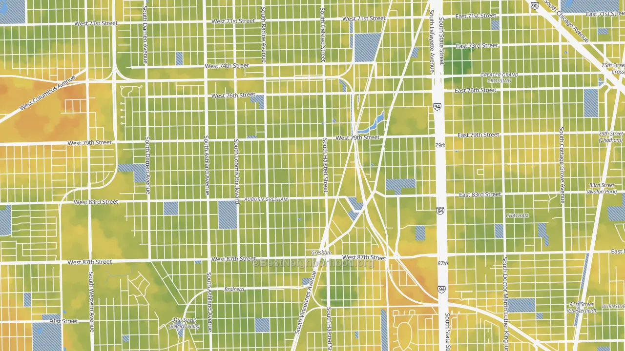 Bike Grade map of Chester Highlands, Chicago, IL