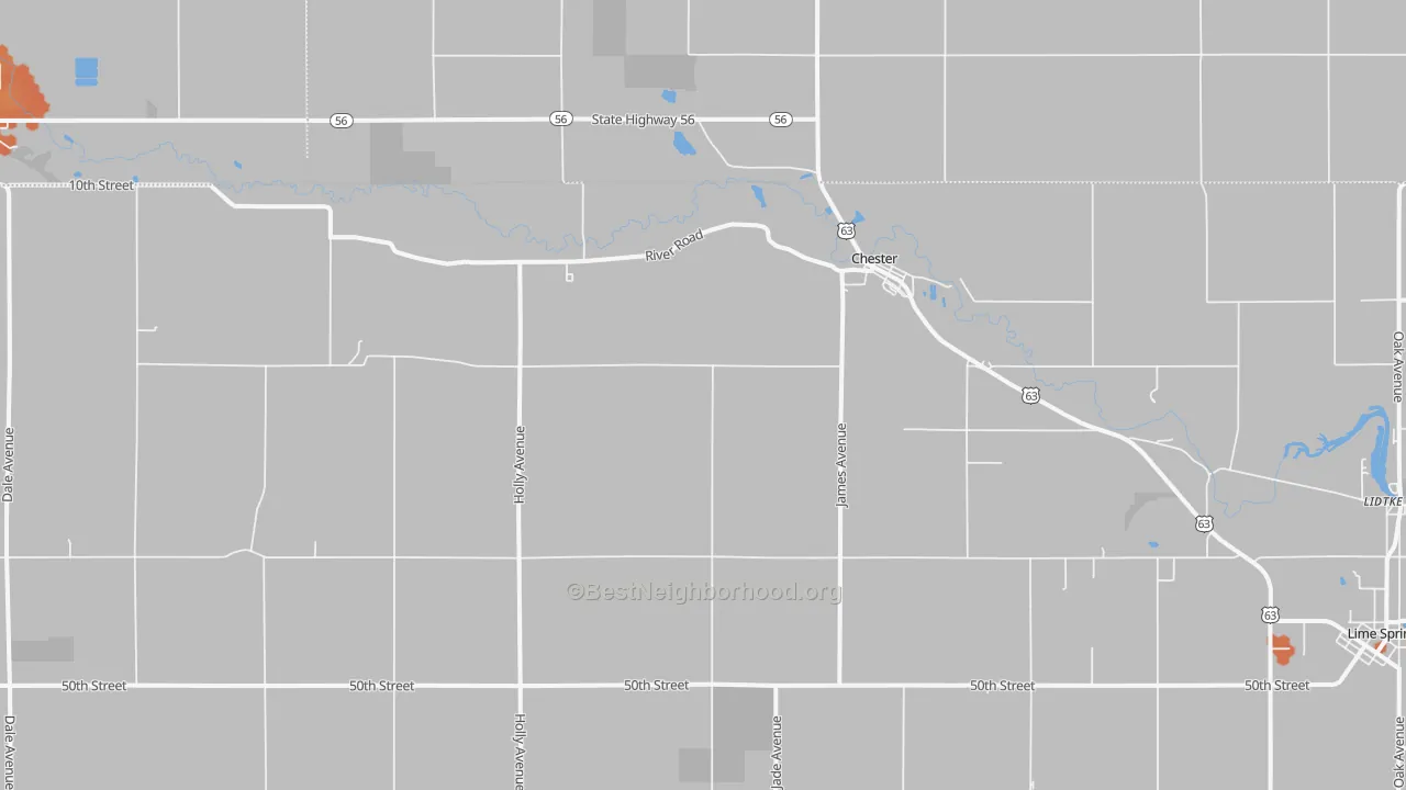 Bike Grade map of Chester, IA