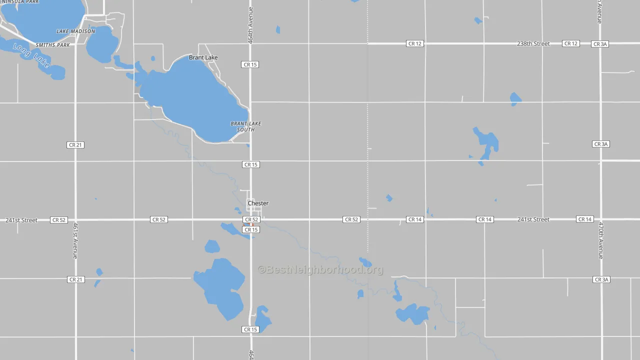 Bike Grade map of Chester, SD