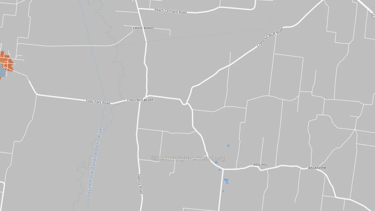 Bike Grade map of Chestnut Bluff, TN