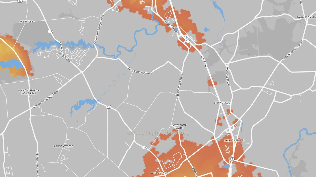 Bike Grade map of Chestnut Knoll, DE