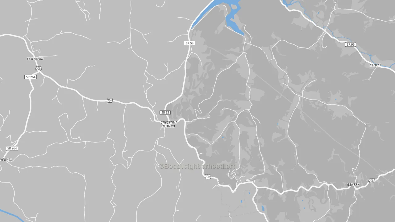 Bike Grade map of Chestnut Mound, TN