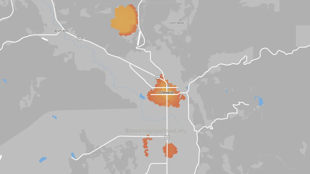 Bike Grade map of Chewelah, WA