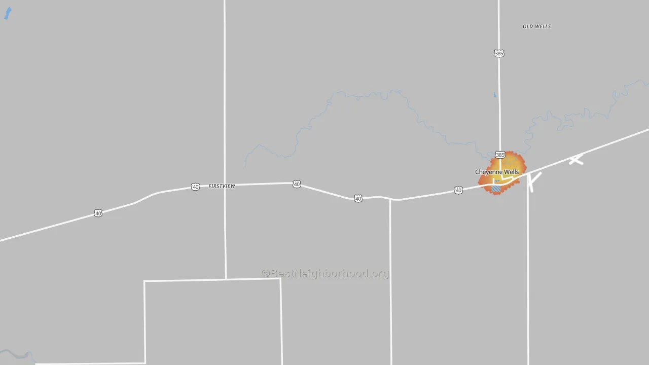 Bike Grade map of Cheyenne County, CO