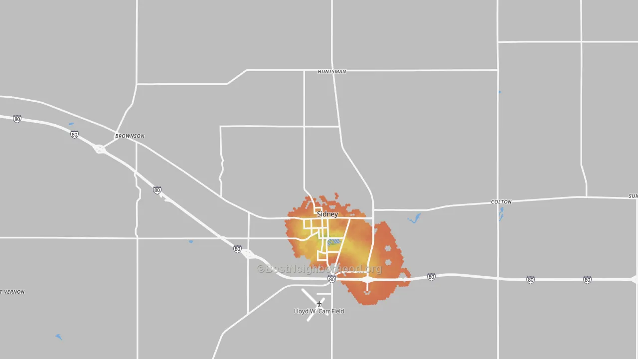Bike Grade map of Cheyenne County, NE
