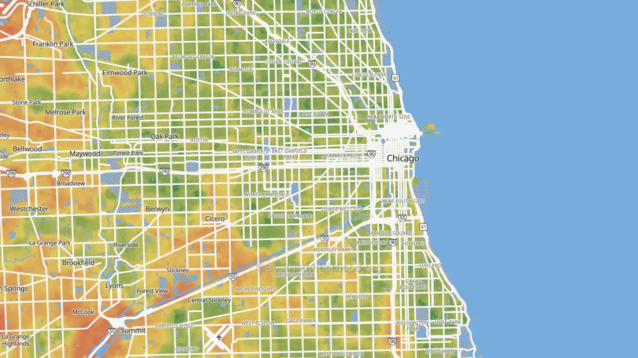 Bike Grade map of Chicago, IL