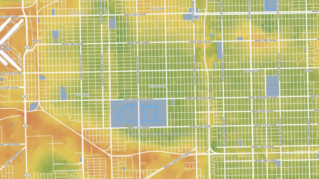 Bike Grade map of Chicago Lawn, Chicago, IL