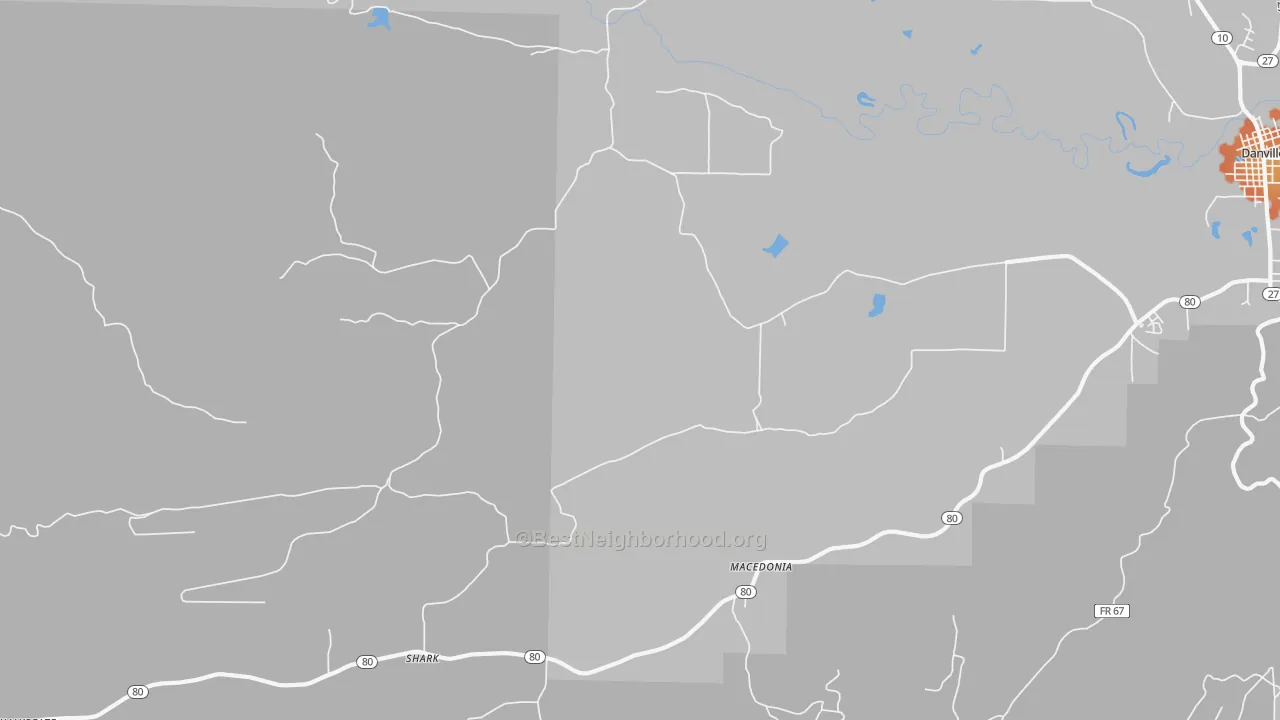 Bike Grade map of Chickalah, AR