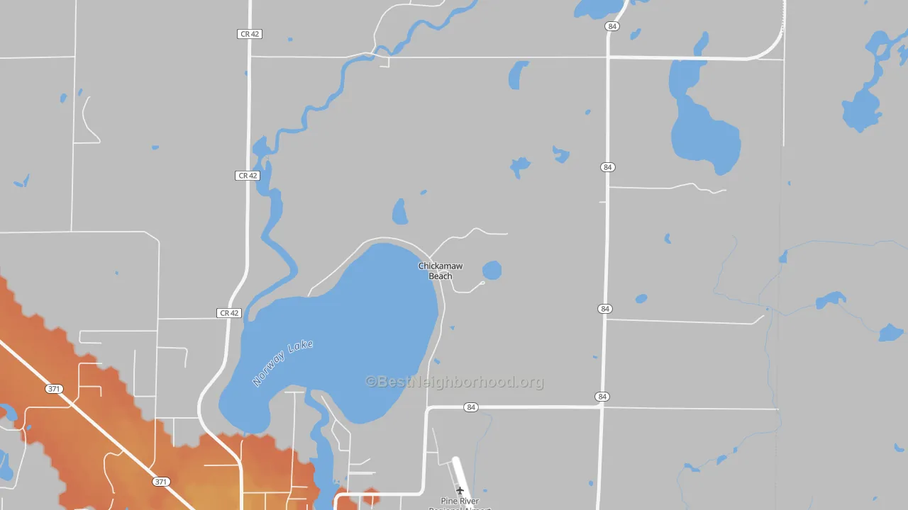 Bike Grade map of Chickamaw Beach, MN