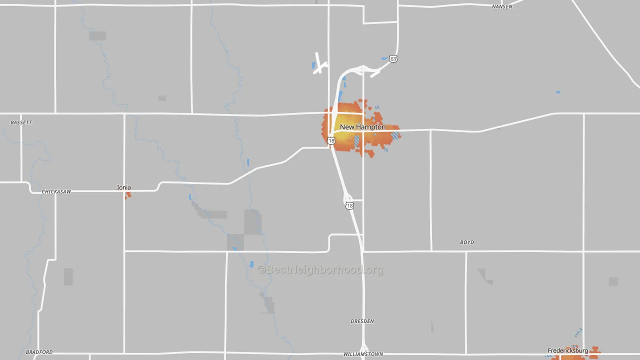 Bike Grade map of Chickasaw County, IA