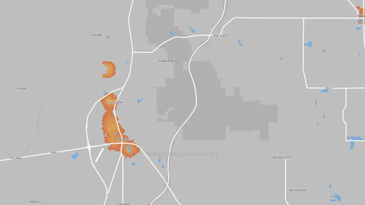 Bike Grade map of Chickasaw County, MS