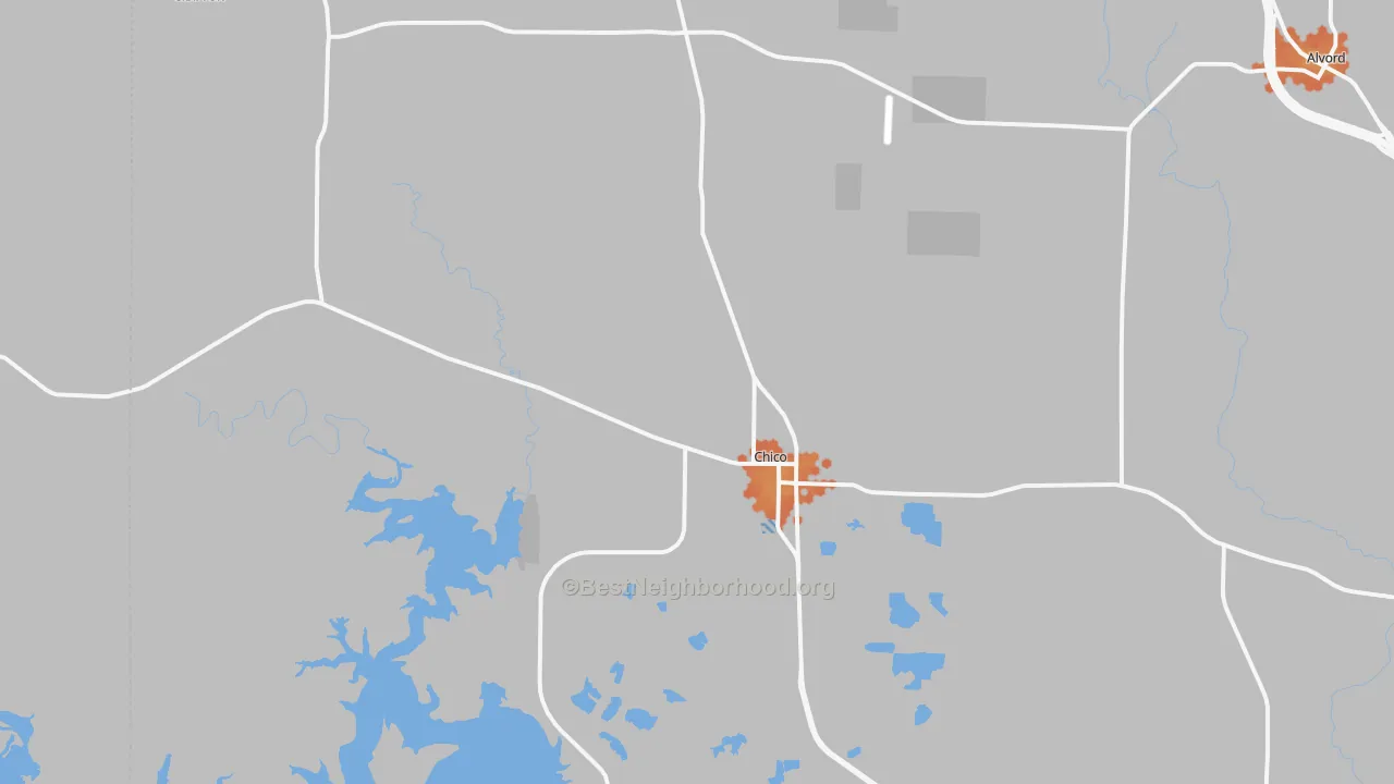 Bike Grade map of Chico, TX